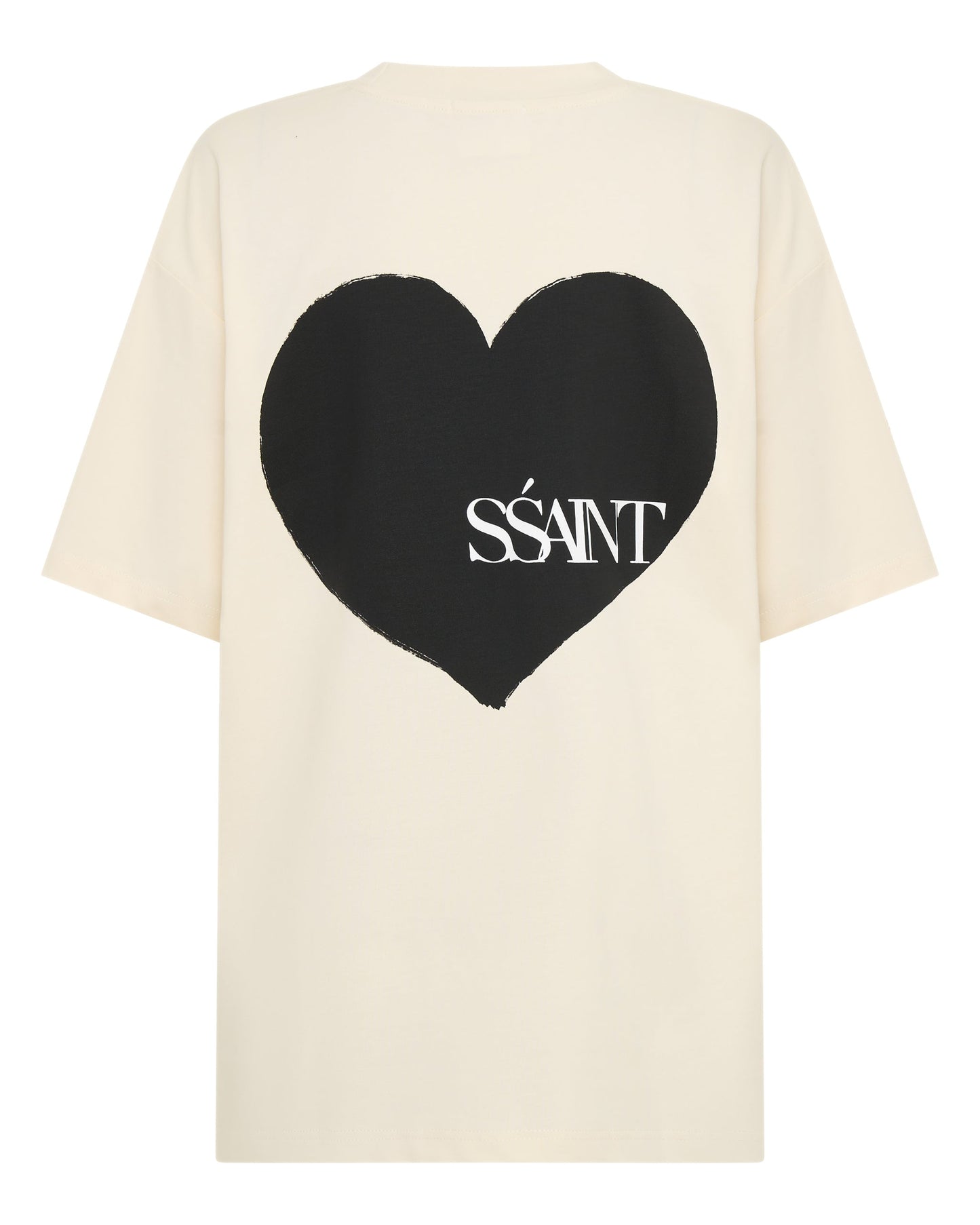 SŚAINT Heart T-shirt - Cream Black
