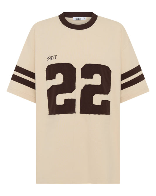 Twenty Two 22 Motion Tee – Cream & Espresso | SSAINT