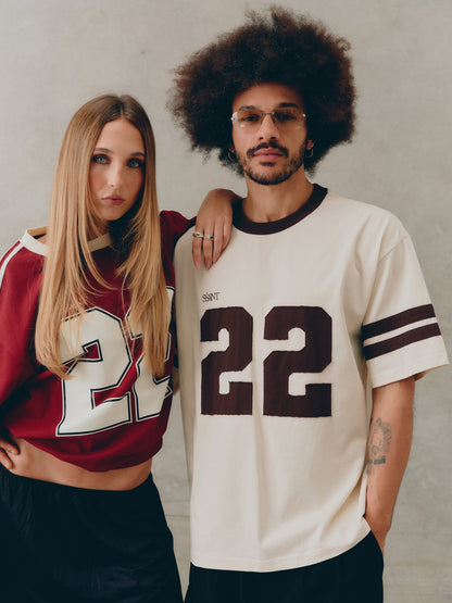 Twenty Two 22 Motion Tee – Cream & Espresso | SSAINT