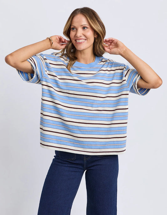 Nika Stripe Short Sleeve Azurine Multi Stripe