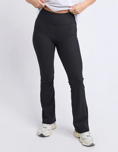 Luxe Rib Flare Leg Pant - Black