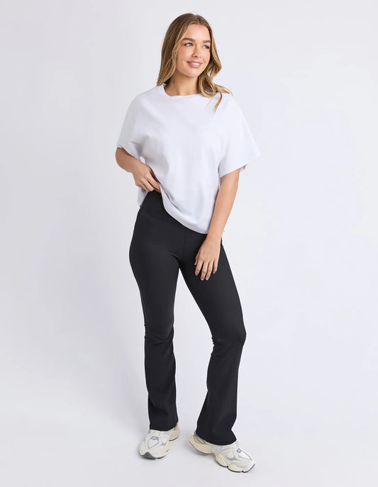 Luxe Rib Flare Leg Pant - Black