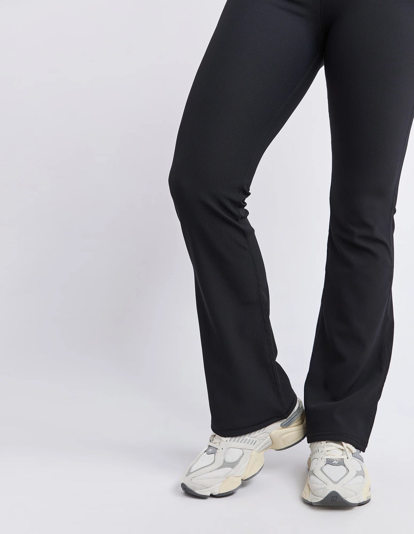 Luxe Rib Flare Leg Pant - Black