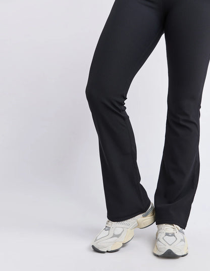 Luxe Rib Flare Leg Pant - Black