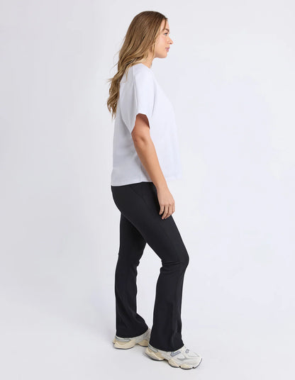 Luxe Rib Flare Leg Pant - Black