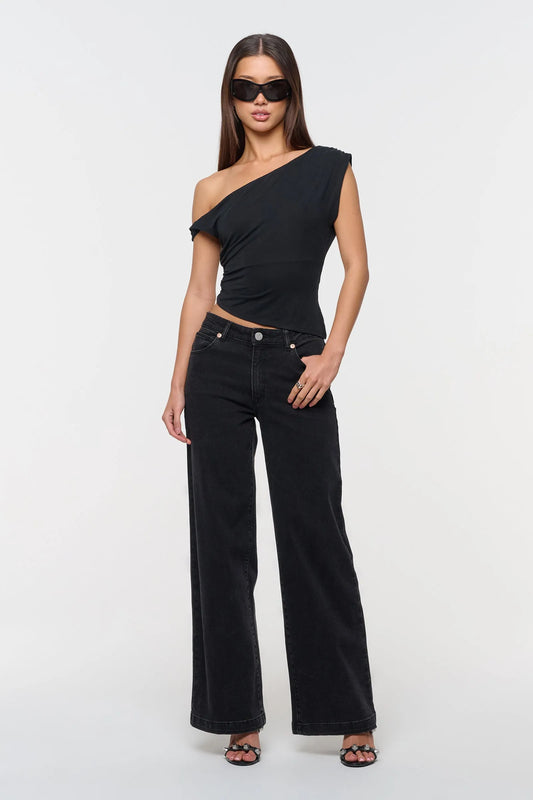 95 Mid & Wide Brie Denim Jeans - Black
