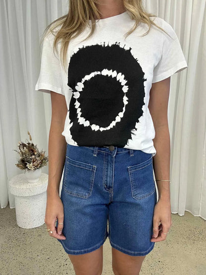 Shelly Patch Pocket Denim Shorts - Indigo Blue