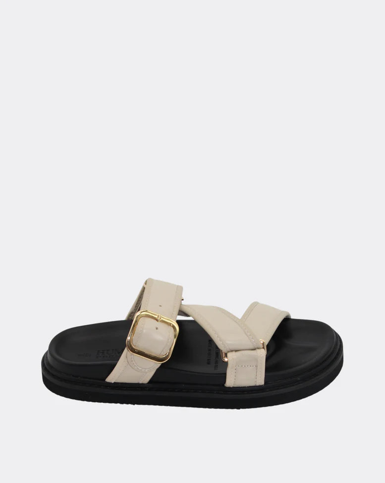 Maria Leather Slide Shoes - Bone