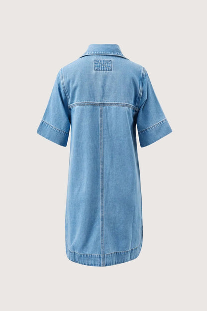 Bonnie Denim Relaxed Shirt Dress - Vintage Blue