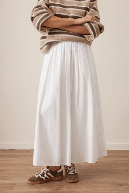 Florence Cotton Poplin Maxi Skirt - White