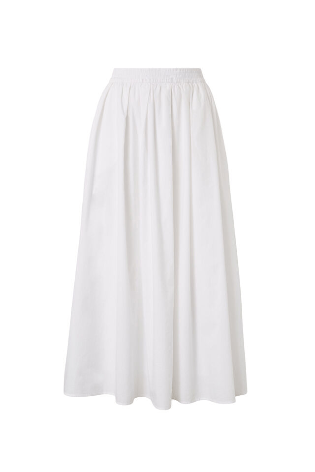 Florence Cotton Poplin Maxi Skirt - White