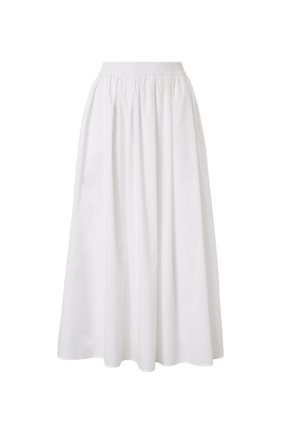 Florence Cotton Poplin Maxi Skirt - White