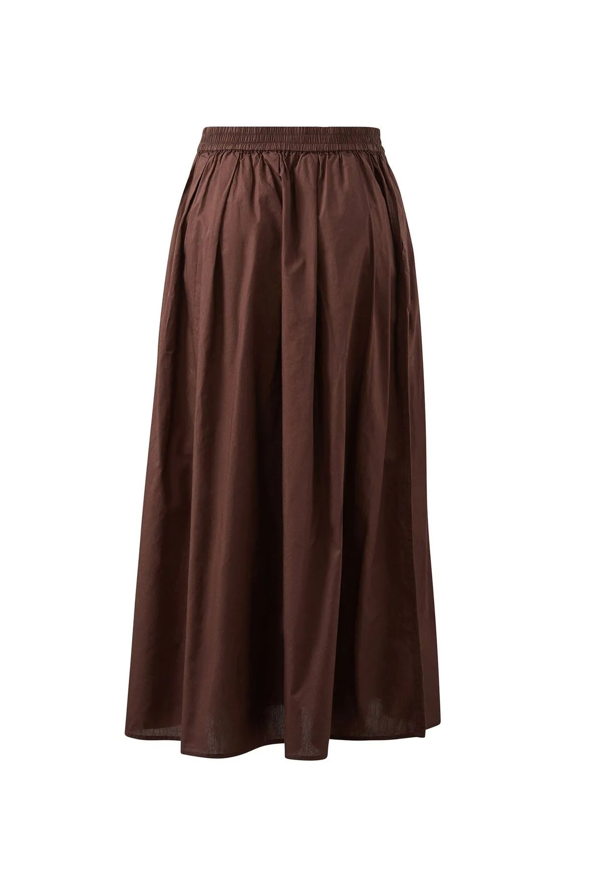 Florence Cotton Poplin Maxi Skirt - Choc Brown