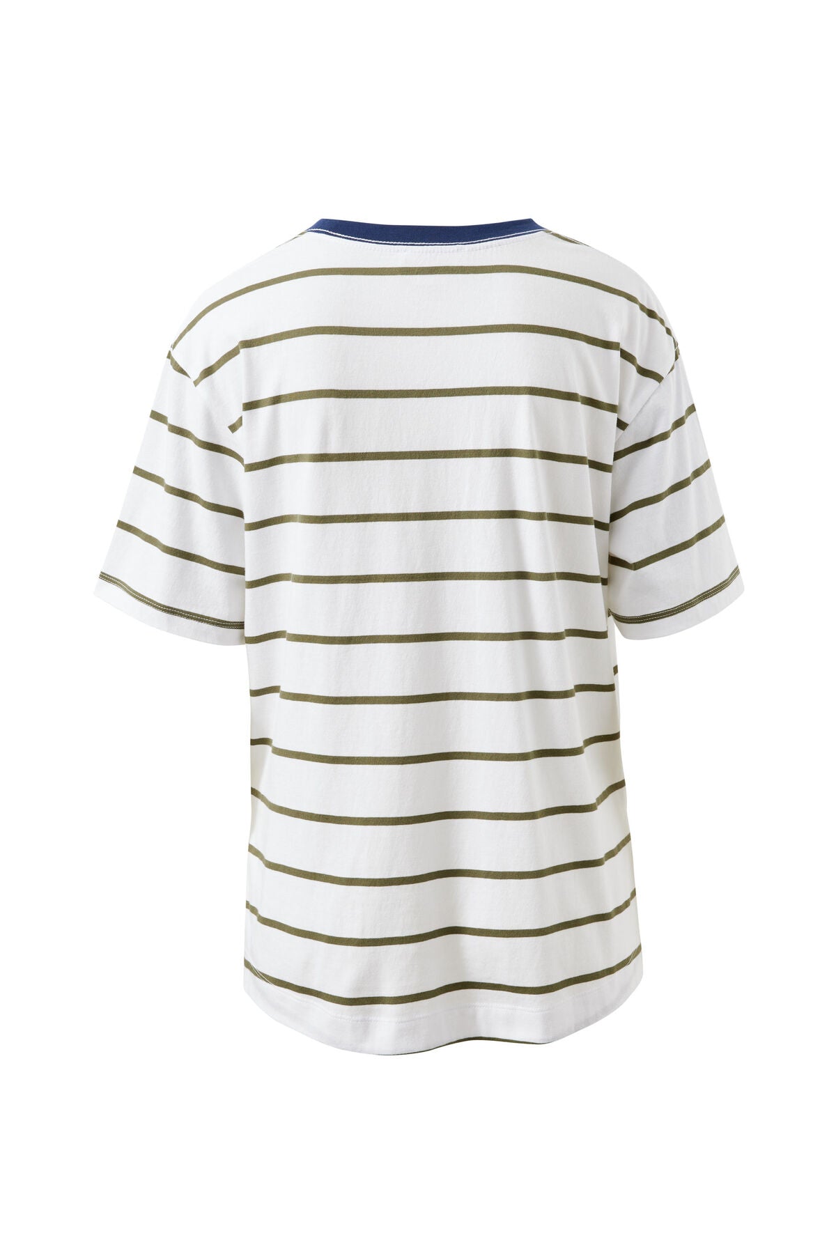 Stevie Slouchy Tee Shirt - White Green Stripe