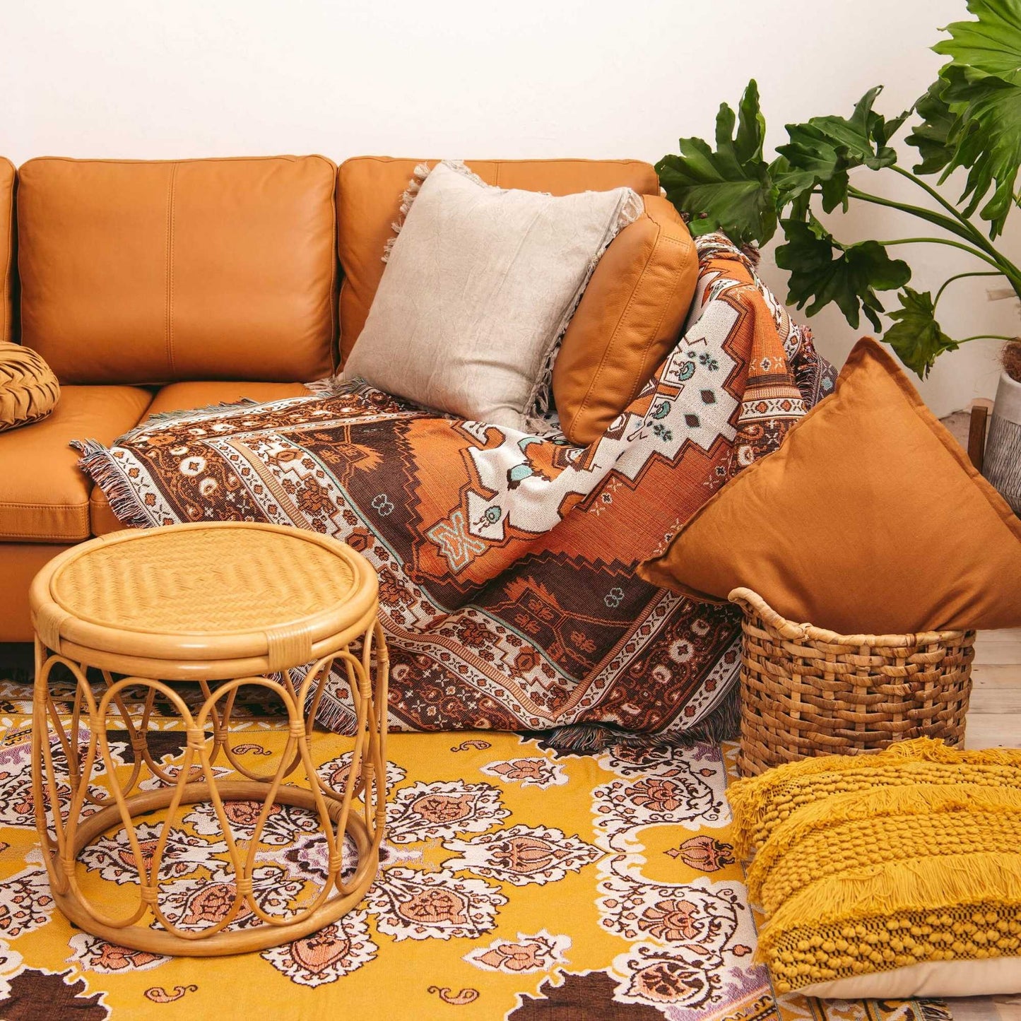 ‘Here Comes The Sun' Woven Picnic Rug/Throw: Regular 130x160cm | HENDEER