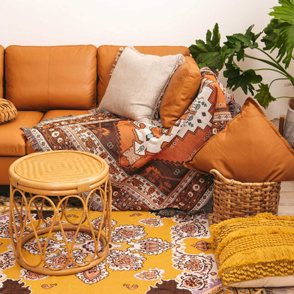 ‘Here Comes The Sun' Woven Picnic Rug/Throw: Regular 130x160cm | HENDEER