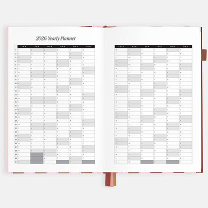 Fox & Fallow - 2026 Burgundy Stripe A5 Vertical Planner