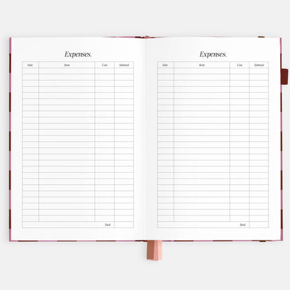 Fox & Fallow - 2026 Cherry Check A5 Horizontal Planner