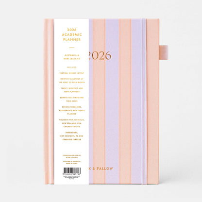 Fox & Fallow - 2026 Powder Stripe A5 Academic Vertical Planner