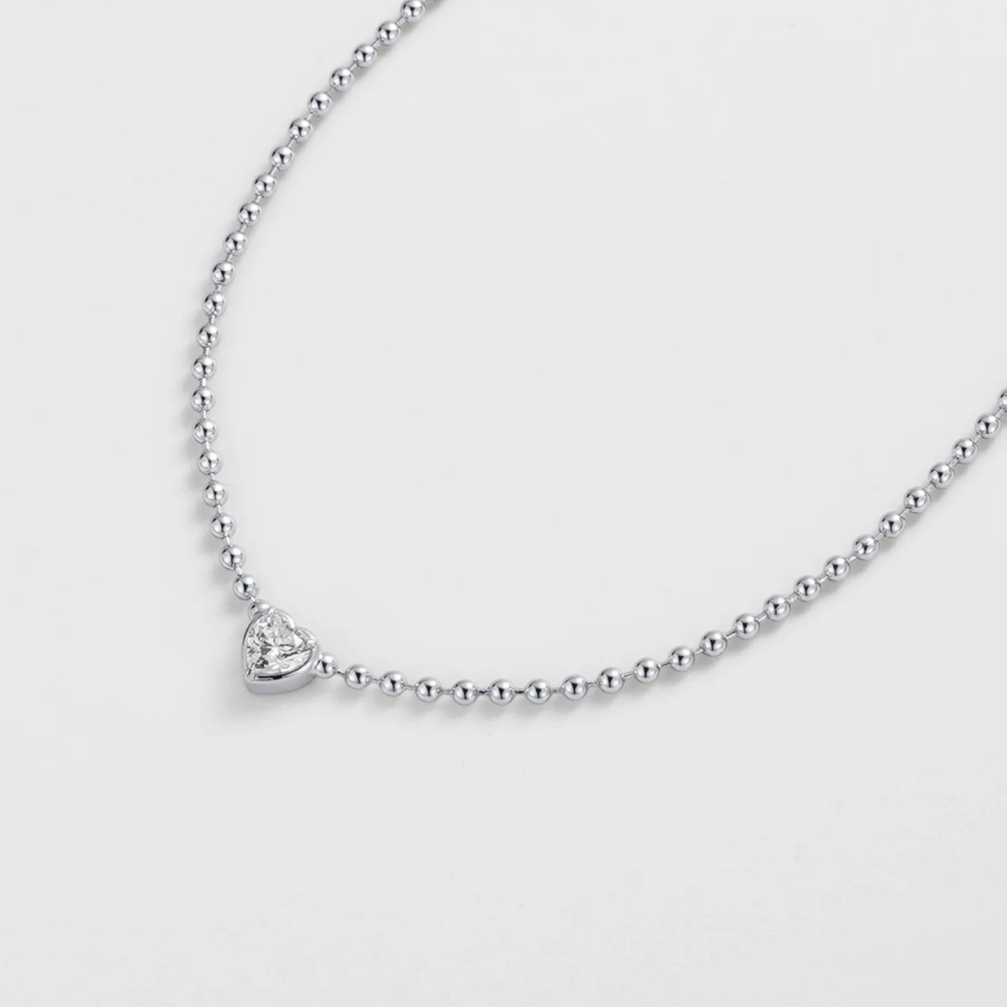Amor Heart Necklace - Silver