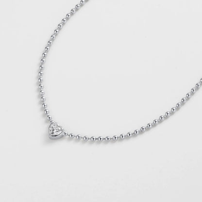 Amor Heart Necklace - Silver
