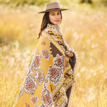 ‘Here Comes The Sun' Woven Picnic Rug/Throw: Regular 130x160cm | HENDEER