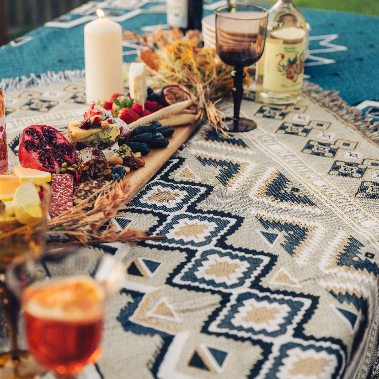 'Hey Jude' Woven Picnic Rug/Throw: Regular 130x160cm | HENDEER