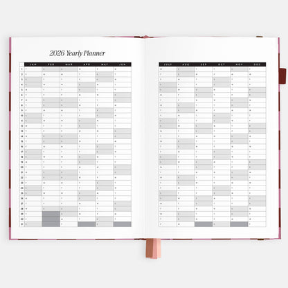 Fox & Fallow - 2026 Cherry Check A5 Horizontal Planner