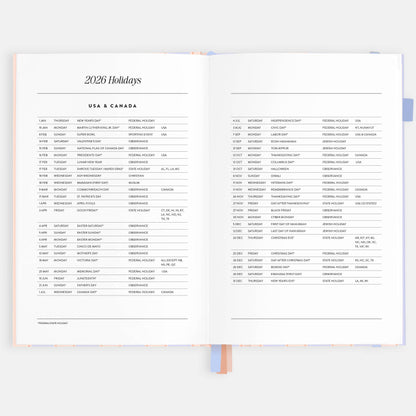 Fox & Fallow - 2026 Powder Stripe A5 Academic Vertical Planner