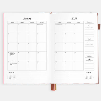 Fox & Fallow - 2026 Burgundy Stripe A5 Vertical Planner