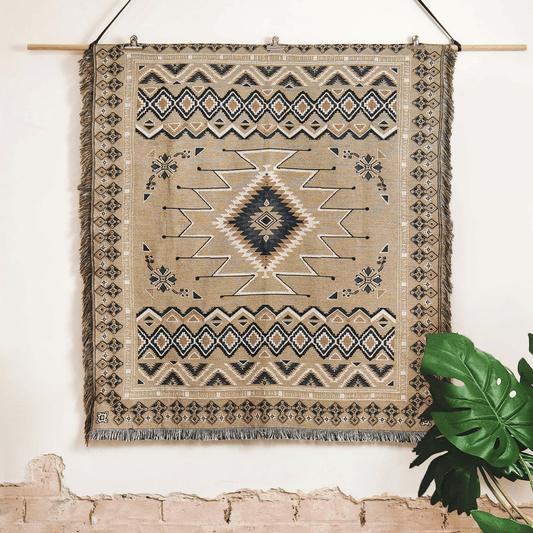 'Hey Jude' Woven Picnic Rug/Throw: Regular 130x160cm | HENDEER
