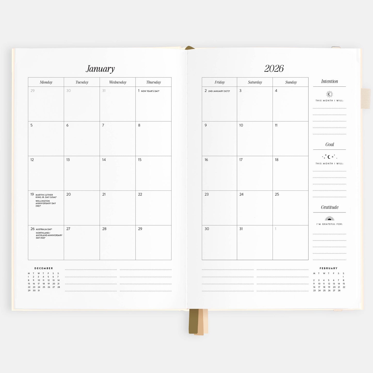 2026 Creme A5 Vertical Planner | Fox & Fallow