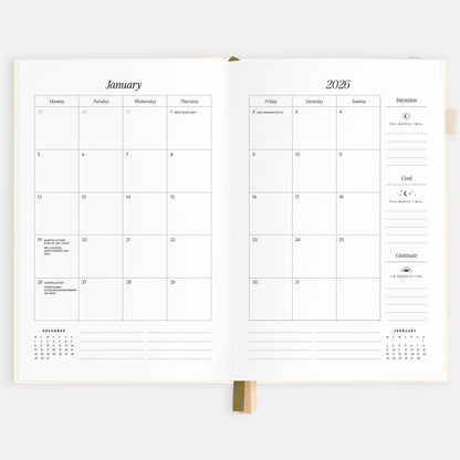 2026 Creme A5 Vertical Planner | Fox & Fallow