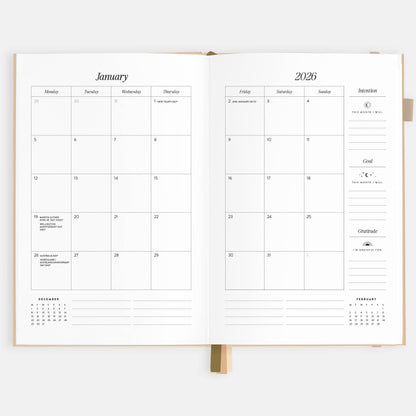 Fox & Fallow - 2026 Taupe A5 Horizontal Planner