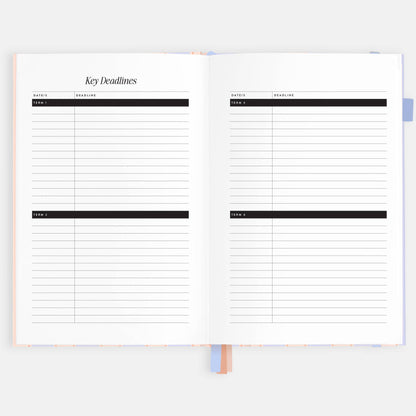 Fox & Fallow - 2026 Powder Stripe A5 Academic Vertical Planner