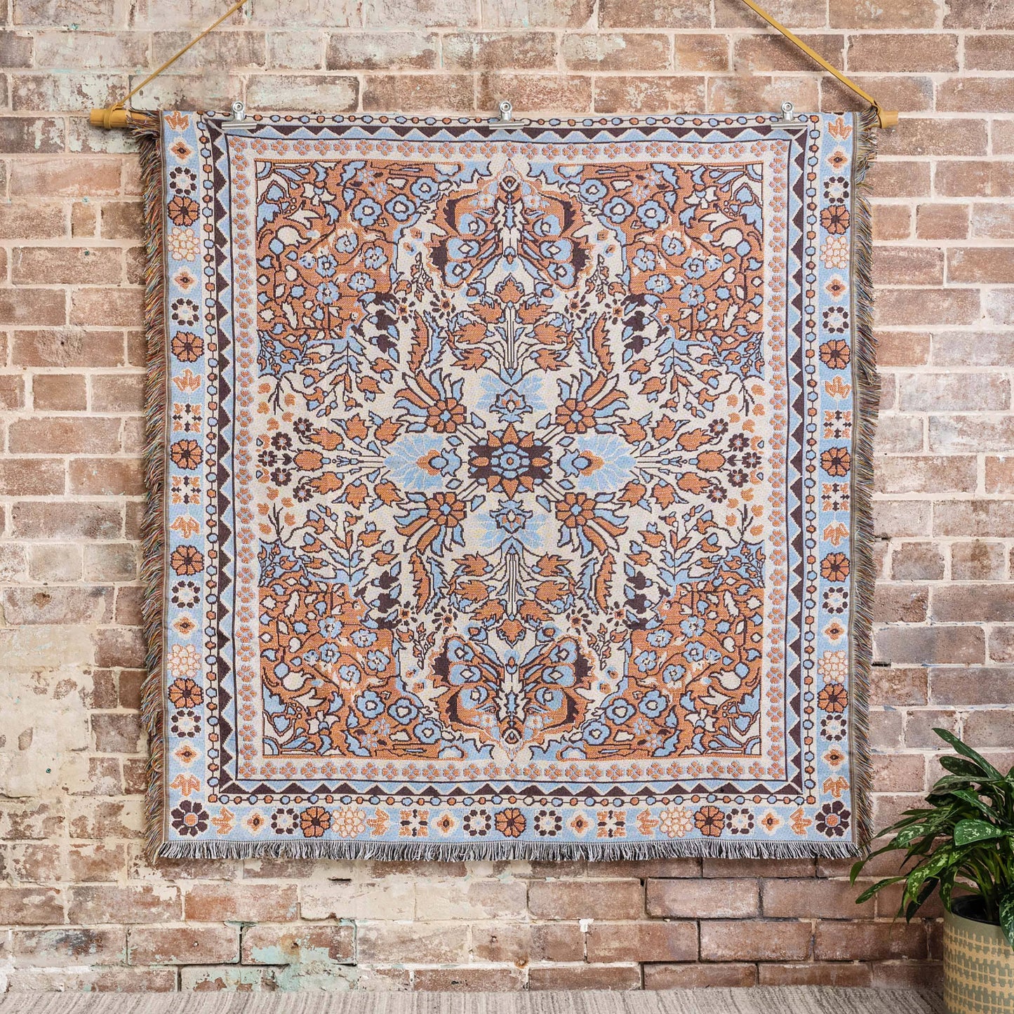 ‘PS I Love You' Woven Picnic Rug/Throw Large 170x200cm | HENDEER