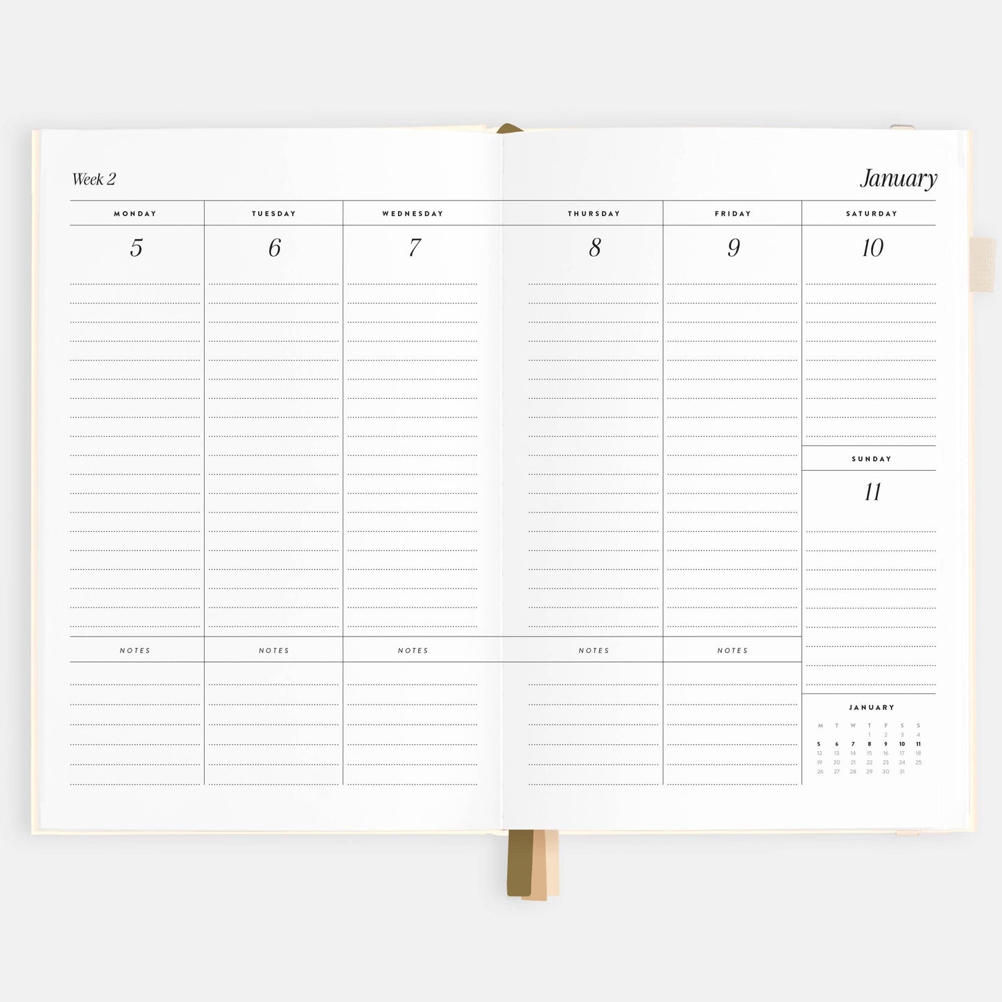 2026 Creme A5 Vertical Planner | Fox & Fallow