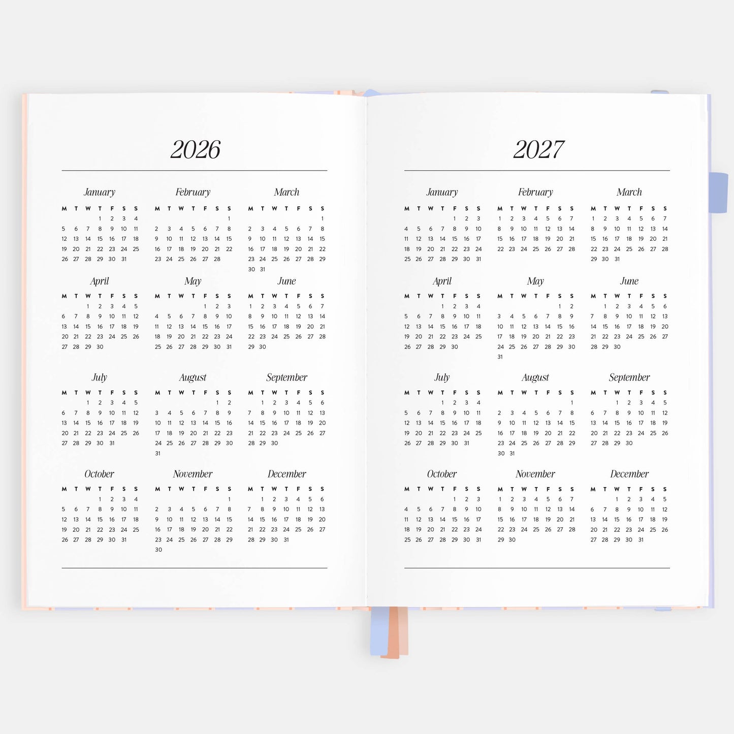 Fox & Fallow - 2026 Powder Stripe A5 Academic Vertical Planner