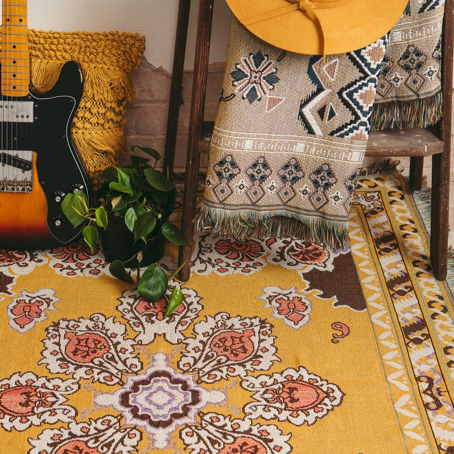 'Hey Jude' Woven Picnic Rug/Throw: Regular 130x160cm | HENDEER