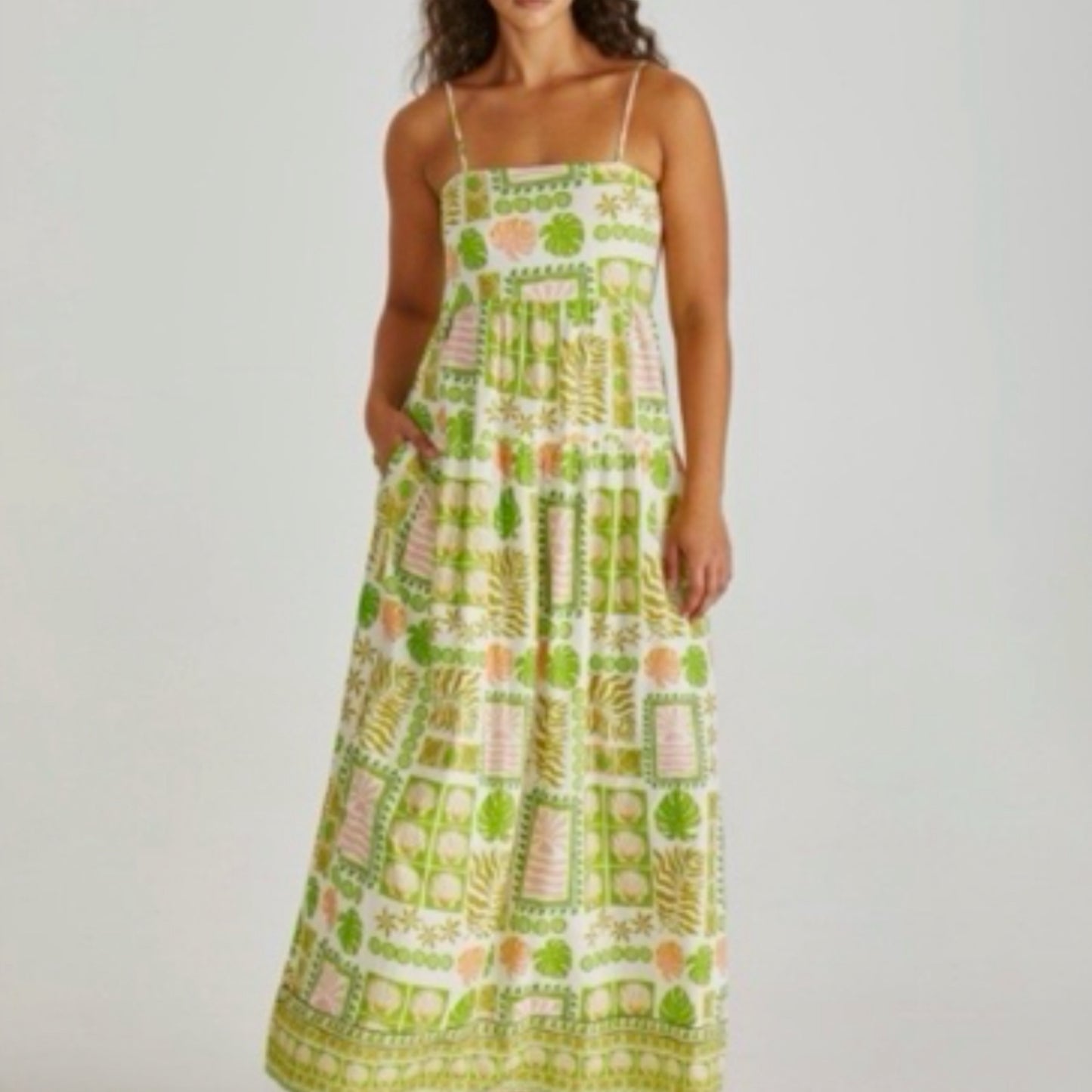 Emmett Sleeveless Maxi Dress - Green Shell