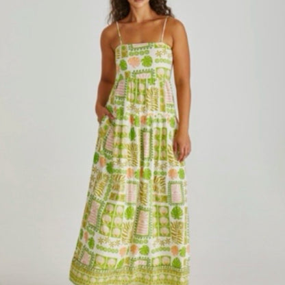 Emmett Sleeveless Maxi Dress - Green Shell