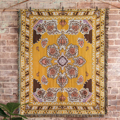 ‘Here Comes The Sun' Woven Picnic Rug/Throw: Regular 130x160cm | HENDEER