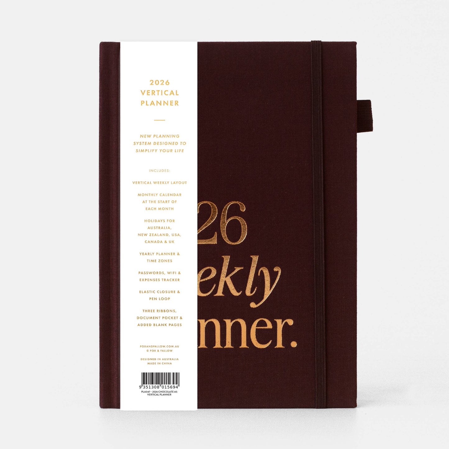 Fox & Fallow - 2026 Chocolate A5 Vertical Planner
