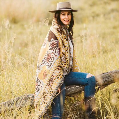 ‘Here Comes The Sun' Woven Picnic Rug/Throw: Regular 130x160cm | HENDEER