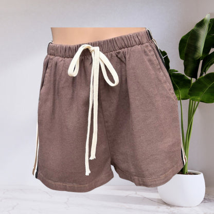 Daphne Racer Short Shorts - Brown