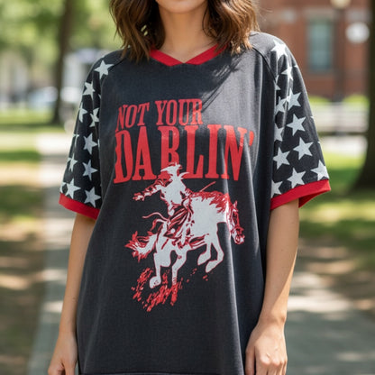 Jersey Oversized T-Shirt - Not Your Darlin Black