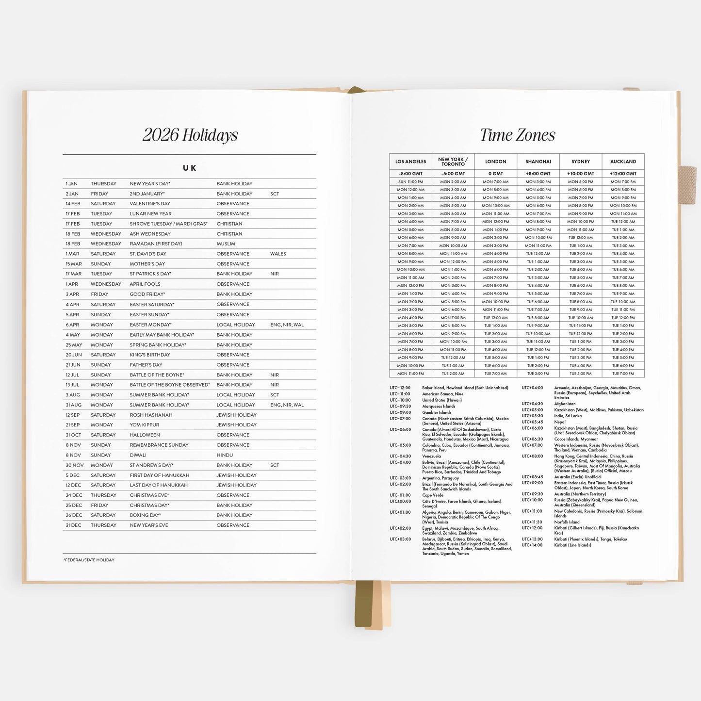 Fox & Fallow - 2026 Taupe A5 Horizontal Planner