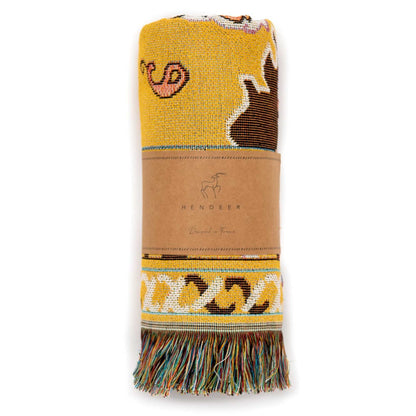 ‘Here Comes The Sun' Woven Picnic Rug/Throw: Regular 130x160cm | HENDEER