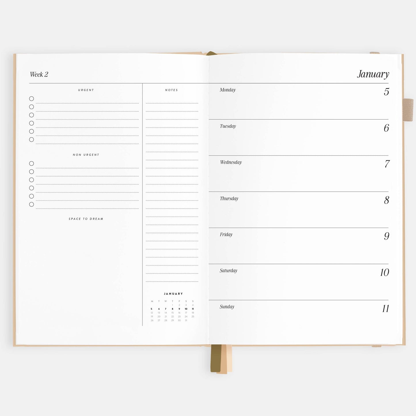 Fox & Fallow - 2026 Taupe A5 Horizontal Planner