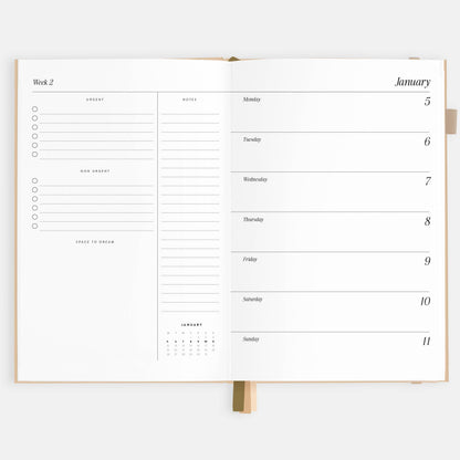 Fox & Fallow - 2026 Taupe A5 Horizontal Planner